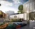 Plac przed Teatrem im. Fredry w Gnieźnie, wizualizacja, 2018, proj.: DEMIURG