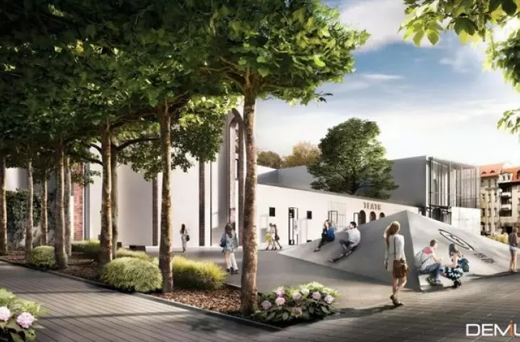 Square in front of the Fredro Theater in Gniezno, visualization, 2018, proj.: DEMIURG