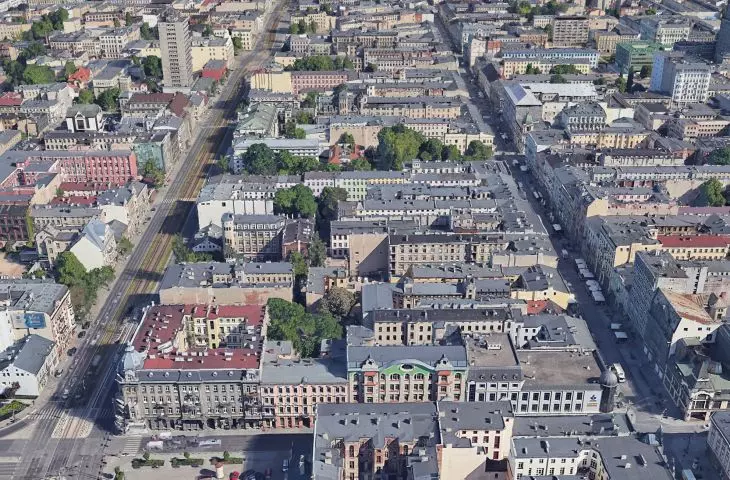 The central part of downtown Lodz