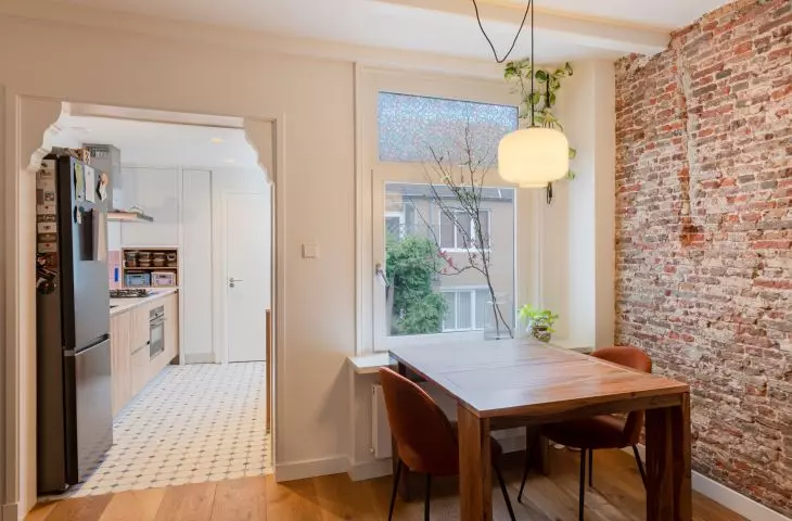 View from the living room to the kitchen