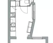 Apartment in Amsterdam, kitchen plan
