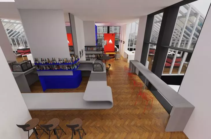 W głównej sali mieści się bar