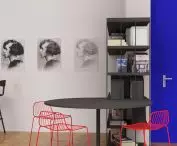 Educational corner, on the wall pictures of Katarzyna Kobro