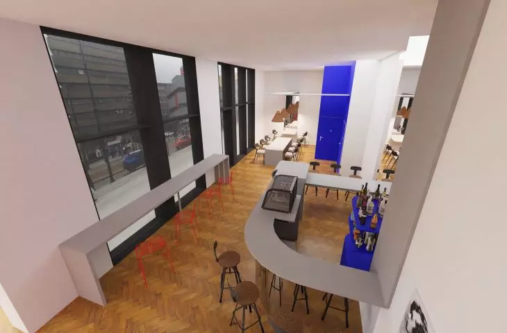 View of the cafe space