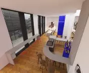 View of the cafe space
