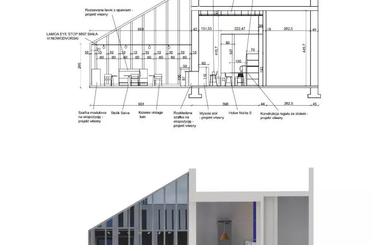 „Przestrzeń dedykowana”, przekrój C-C