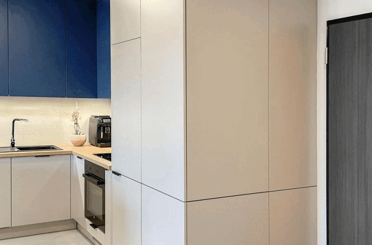 Closet hidden in the kitchen building