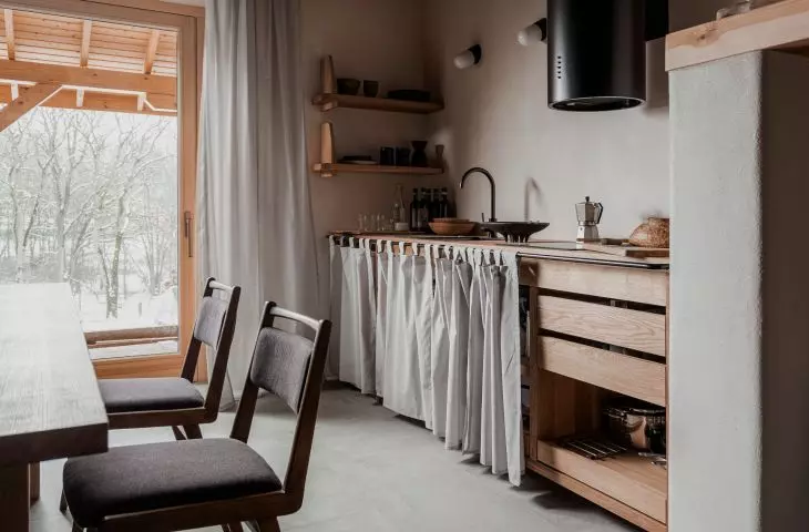 kitchen combines classic and modern