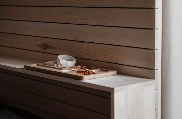 Wooden bed structure according to the design of the studio Loft Kolasinski