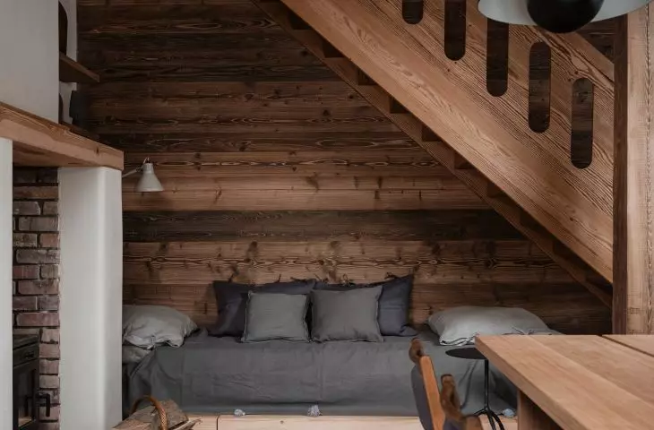 most of the wooden elements in the interior are recycled