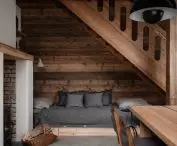 most of the wooden elements in the interior are recycled