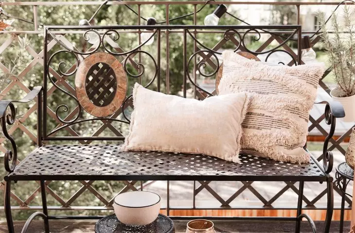 Minimalist metal furniture works well in boho style