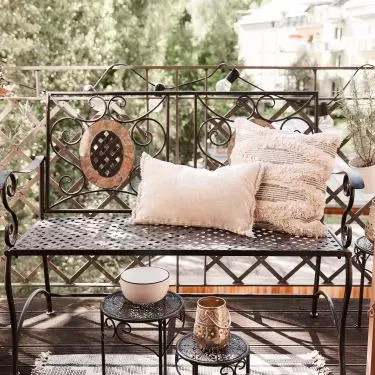 Minimalist metal furniture works well in boho style