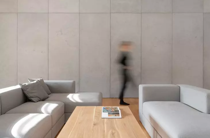 The interior is minimalist 