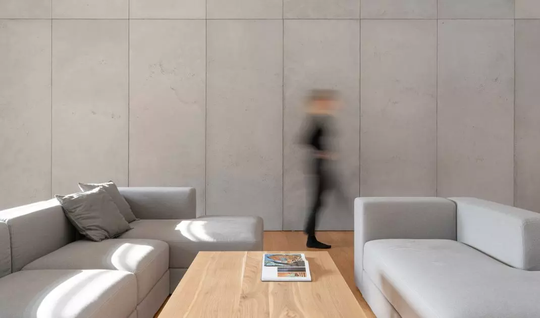 The interior is minimalist 