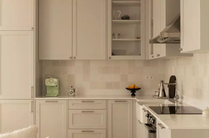 The kitchen is maintained in a classic style