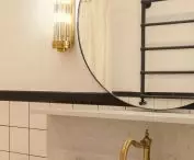 Decorative wall sconces in the bathroom