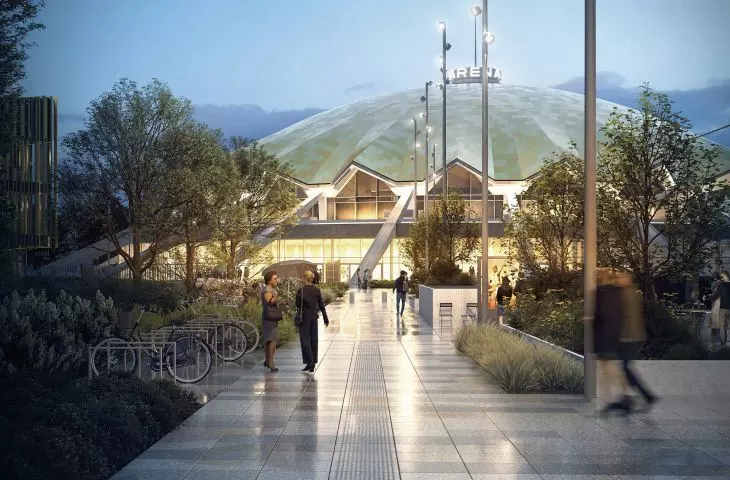 Reconstruction project of Arena sports and entertainment hall in Kasprowicz Park by CDF Architects, visualization