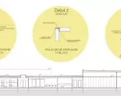 Dormitory design, cross-section and detail