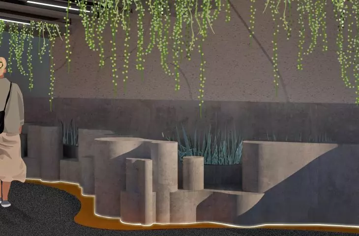 The exhibition space is a display unit whose form allows various uses