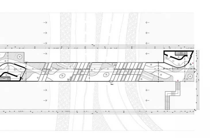 Adaptacja wiaduktu kolejowego w Szczecinie,  rysunek techniczny