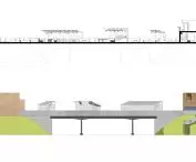 Adaptation of the railroad viaduct in Szczecin, cross-section and elevation
