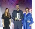 First Prize Winner Alek Pluta with Maja Ganszyniec and Anna Tepinska-Marcinek 