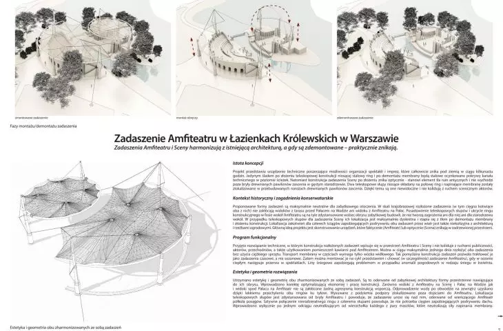 Wyniki konkursu na projekt zadaszenia Amfiteatru w Łazienkach Królewskich