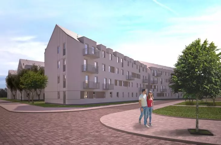 Municipal housing estate on Darzybor in Poznań, visualization