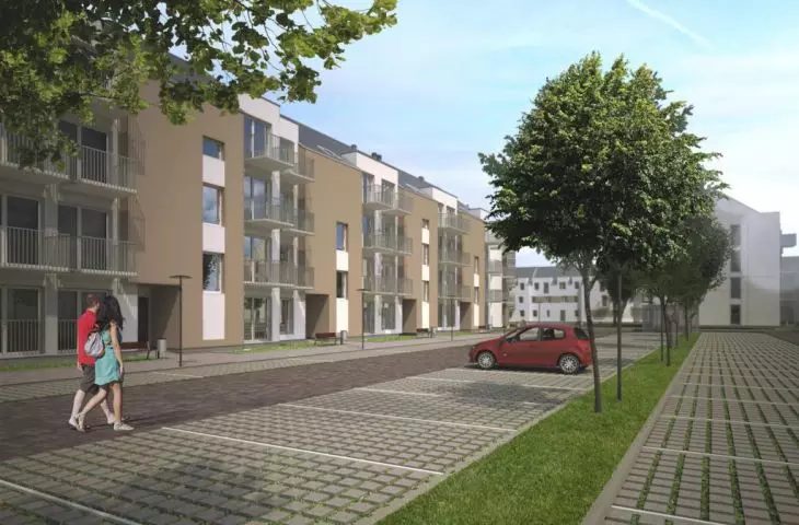 Municipal housing estate on Darzybor in Poznań, visualization
