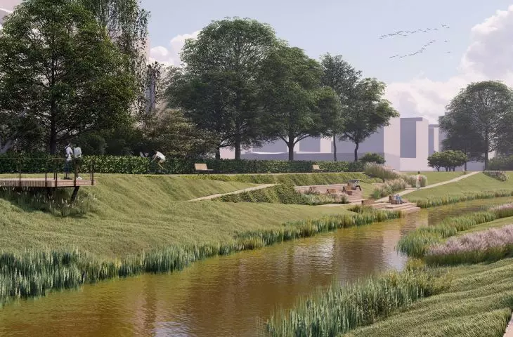  View of the boulevards of the Warta River in Częstochowa 