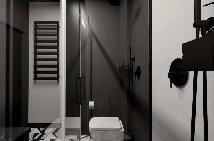 In the interior you will find bathroom appliances in both colors