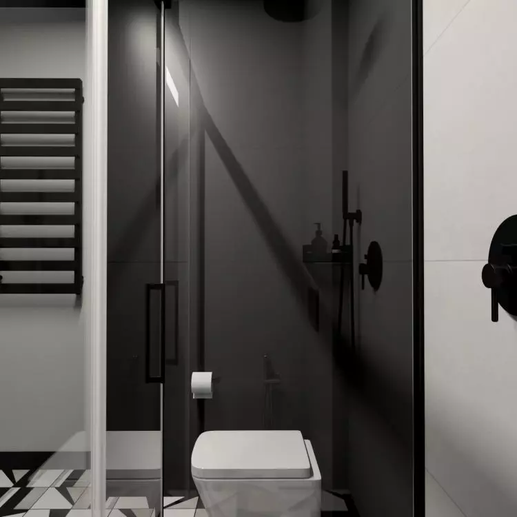 In the interior you will find bathroom appliances in both colors