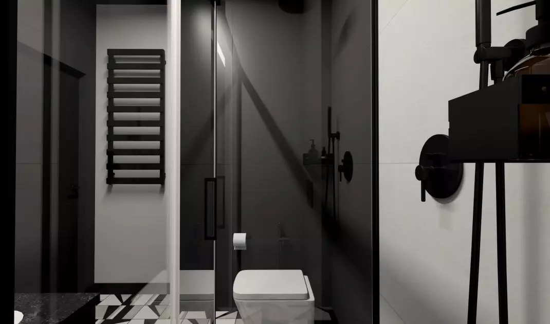 In the interior you will find bathroom appliances in both colors