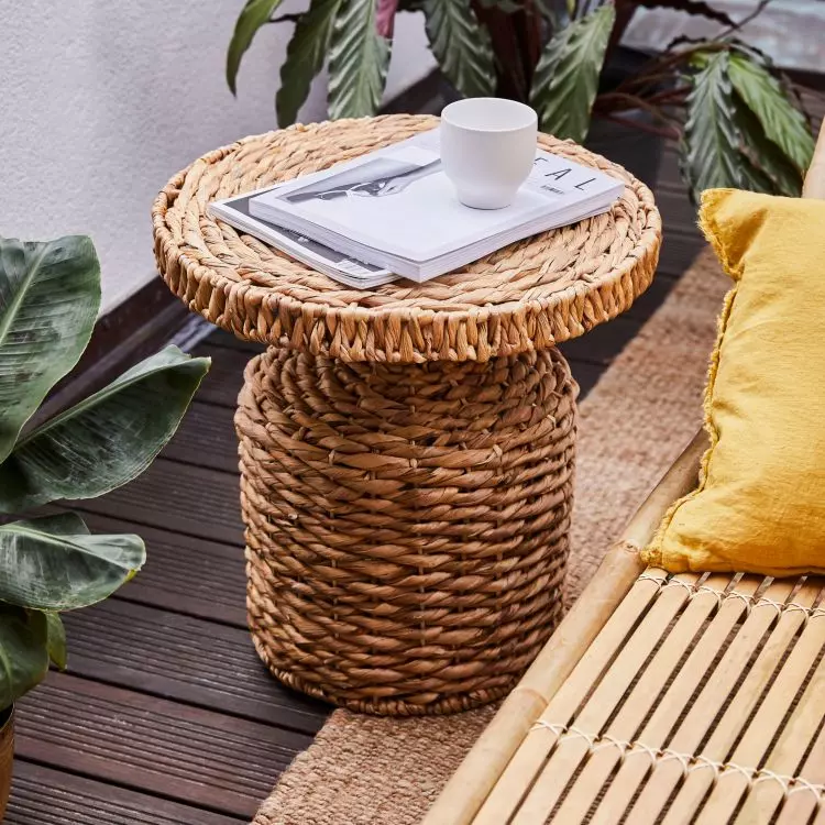 Rattan, wicker and coconut fiber will work great
