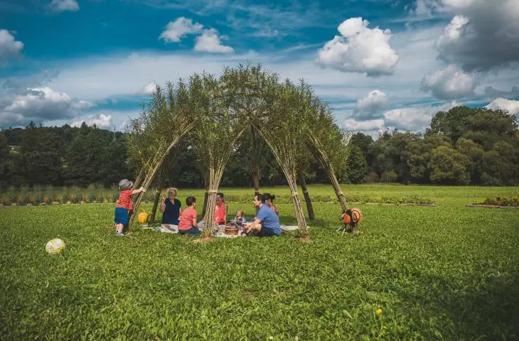 Willow dome designed and built by the Living Architecture studio