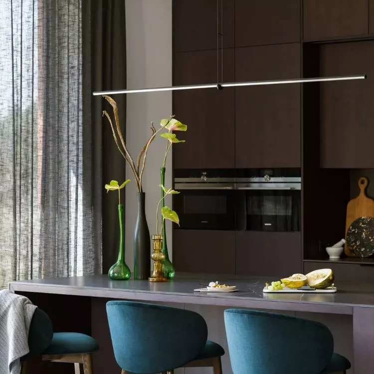 In the kitchen there is a practical island