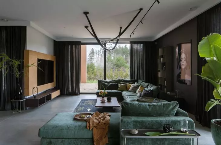 The living room was designed around a painting