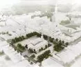 Projekt rynku w Trzebiatowie, widok z lotu ptaka