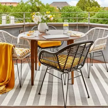 Technorattan chairs are weatherproof