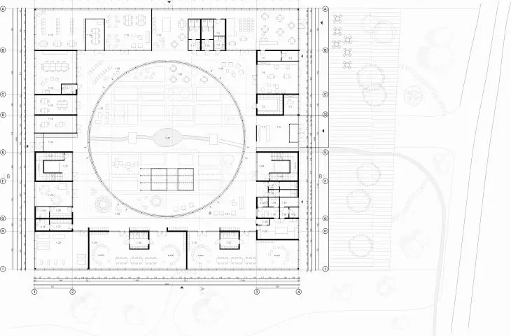 Projekt Centrum Międzypokoleniowego w Tarnowie, rzut parteru