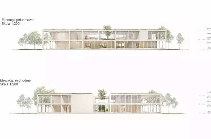 Projekt Centrum Międzypokoleniowego w Tarnowie, elewacje