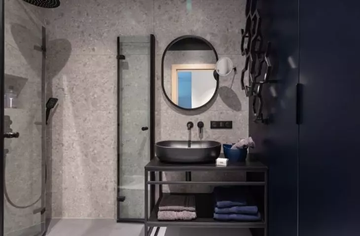 Bathroom with black fittings