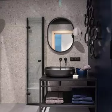 Bathroom with black fittings