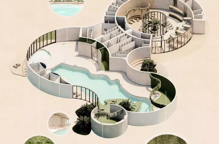 Design of stimulation and relaxation complex, axonometry