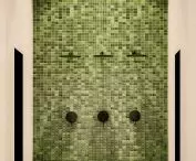 Green shower mosaic
