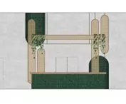 Projekt kompleksu stymulacyjno-relaksacyjnego, przekrój A-A