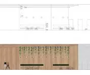 Design of the stimulation and relaxation complex, cross-section B-B