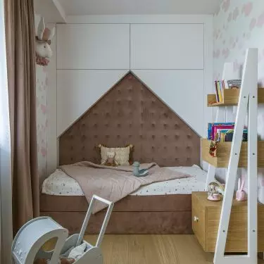 Children's room with upholstered panels