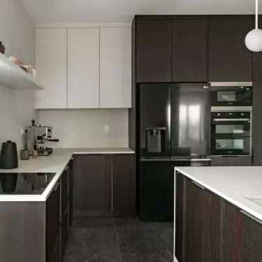 Kitchen in dark colors